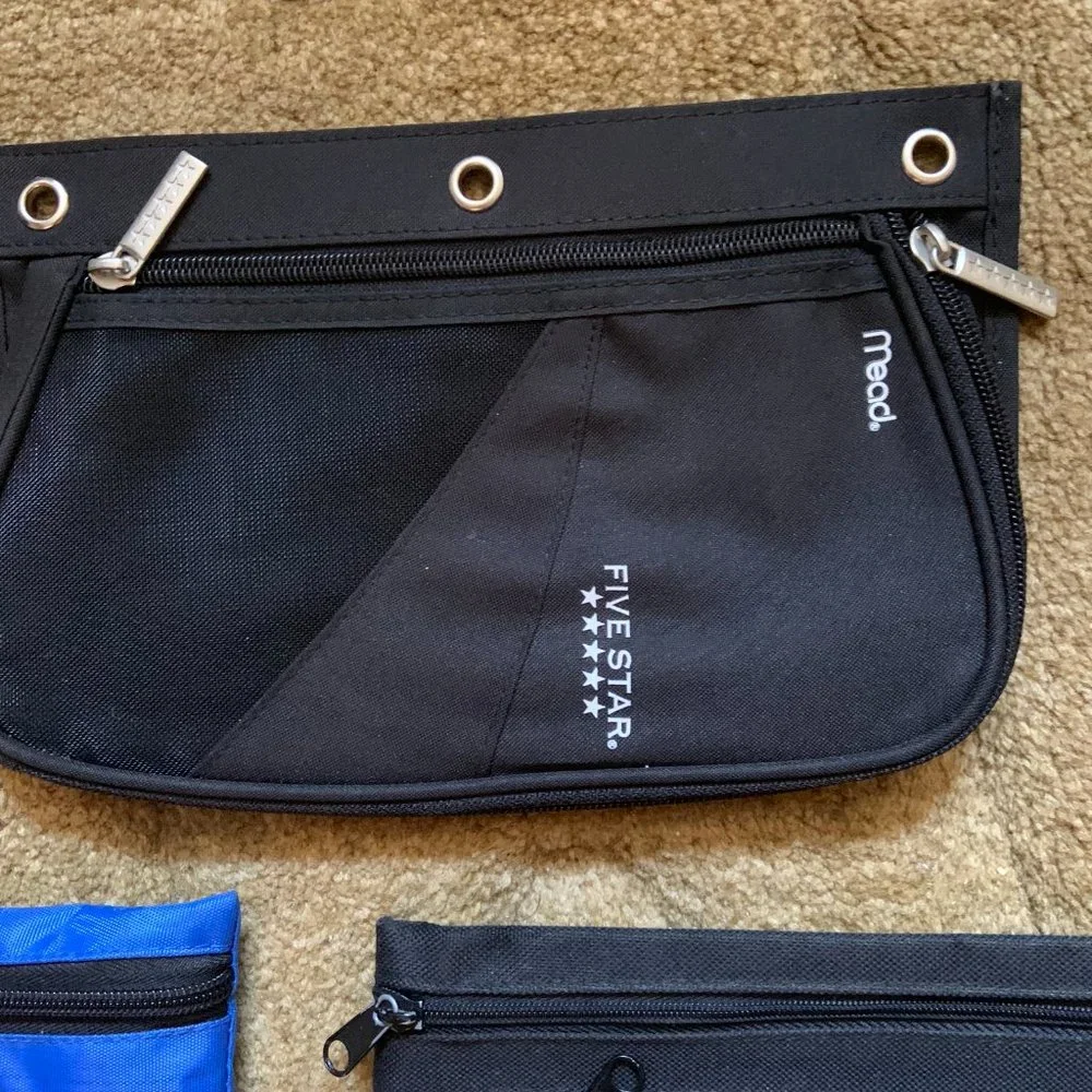 Zipper Binder Pencil Pouch - Set of 3